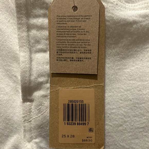 Levi's Women’s Skinny Hi-Rise -White Skinny Jeans 25X28 NWT Fringe Hem - Picture 9 of 11